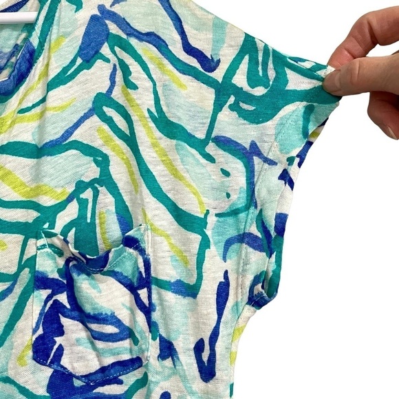 Lilly Pulitzer Linen Duval Dress in Pool Blue Stay Cool Dress Cover-Up Size XXS - Picture 8 of 12
